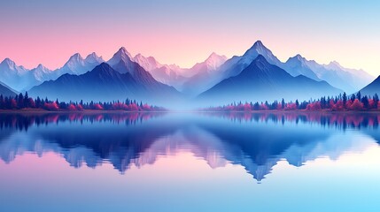 A gradient illustration of a tropical sunrise with rich gold, coral, and aqua tones reflecting on a distant mountain range.