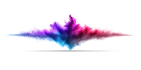 Obraz premium Colorful powder explosion, white background, design element (1)