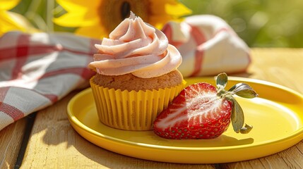 strawberry cake with whipped cream