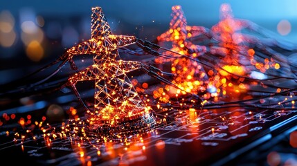 Glowing star shaped lights with sparkling twinkle against a blurred defocused backdrop of colorful shimmering holiday lights and bokeh effects creating a magical festive atmosphere