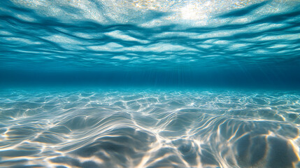 Obraz premium created by light bending through clear tropical water, casting fluid shadows on the ocean floor 