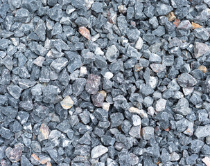 Close-Up of Gray Gravel Stones Texture Background for Construction