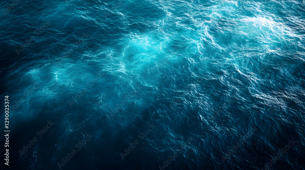 Wall mural ocean gradient texture transitioning from vibrant turquoise to dark blue, creating a sense of depth