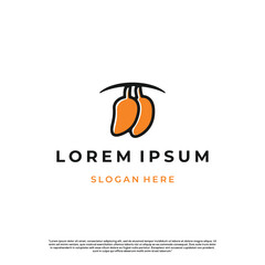 mango fruit logo design on isolated background
