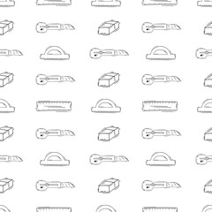 artist tool pattern. art supplies seamless pattern. doodle artist kit seamless pattern. doodle art material background