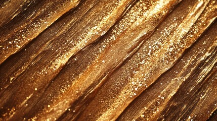 Abstract gold texture with glittering stripes.