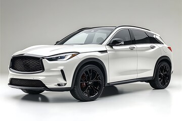 A white car on a white background