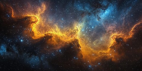 Fototapeta premium Multi-Wavelength Nebula: Revealing Hidden Structures and Cosmic Beauty