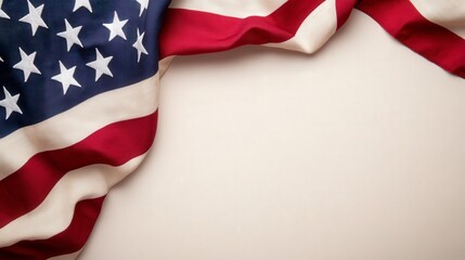 Obraz premium American Flag Fabric Draped on a Neutral Background for Creative Use