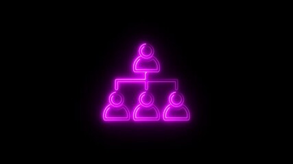 Glowing neon business discussion meeting icon animation. involved in serious negotiations or business contract discussion in modern office conference room. - Powered by Adobe