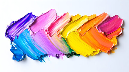 paint strokes with thick layers of vibrant colors 