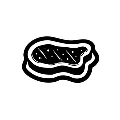 Black And White Steak Minimalist Illustration