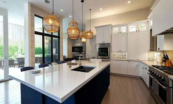 Elegant Modern White Kitchen in a Luxury Estate Home