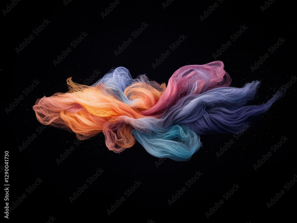 Poster flowing colorful textures abstract background digital art dark environment close-up view visual conc