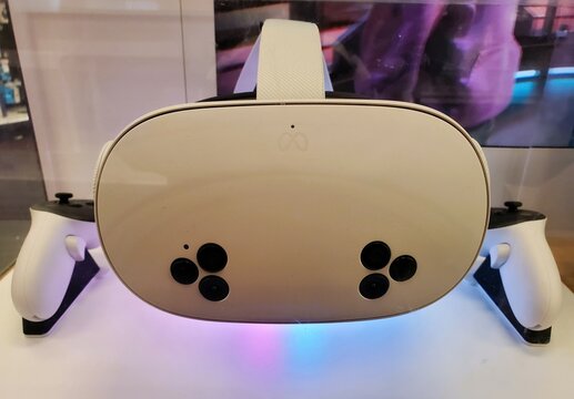 Wilmington, Delaware, U.S.A - Feb 23, 2025 - A Meta Quest 3S VR headset on display