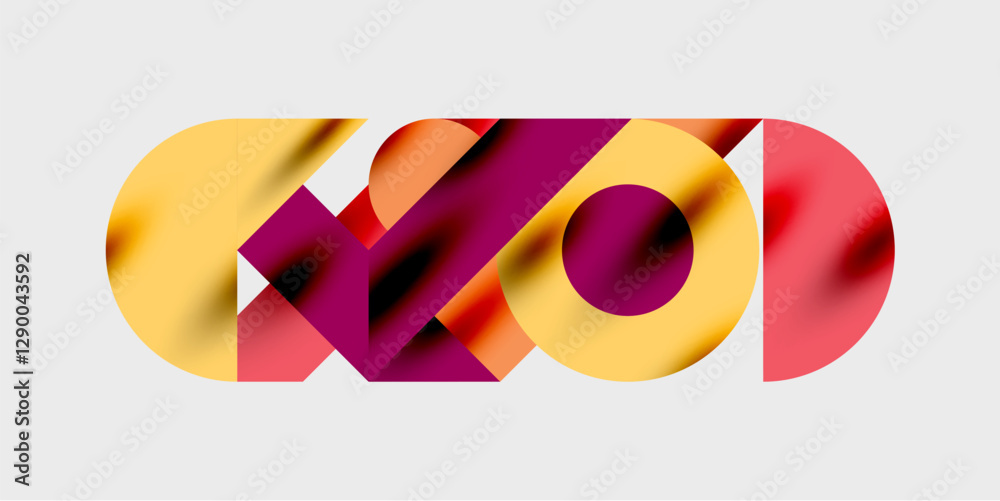 Aufkleber Modern abstract background featuring circles, lines, and triangles in a dynamic geometric composition. Perfect for stylish, tech, or creative-themed designs