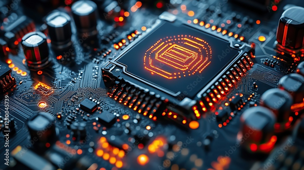 Poster elegant blueprint of smartphone on circuit board with intricate details and lines symbolizing technical precision timeless design modern minimalism
