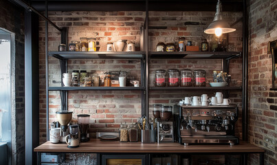 Industrial loft featuring exposed brick walls and steel structures, merging urban charm with architectural sophistication
