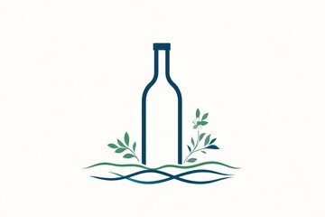 Bottle with leaves on it