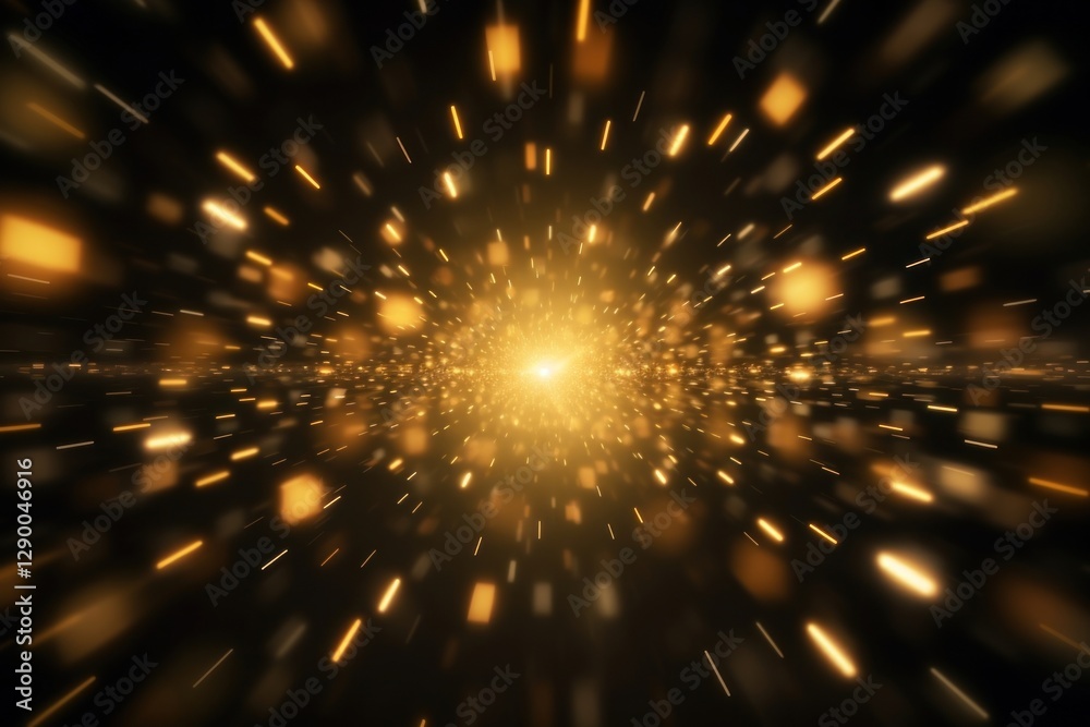 Wall mural neon black and yellow light pattern bokeh effect background backgrounds fireworks abstract.