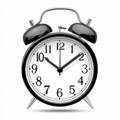 Classic black alarm clock showing time in a bright and clean design for modern home decor and productivity inspiration