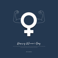 8th March - International women's day post and greeting card design. Happy Woman's day celebration poster and background vector illustration .