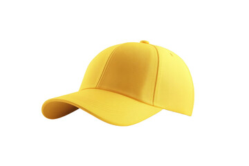Fototapeta premium Yellow baseball cap with a white background, isolated