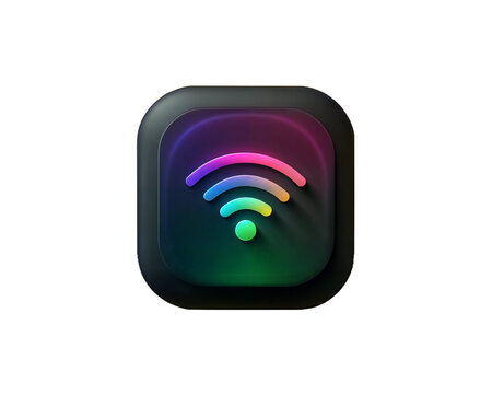 A colorful contactless payment icon featuring a Wi-Fi symbol, isolated on a white background, representing wireless payment systems.