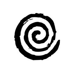Hand Drawn Spiral Isolated on White Background