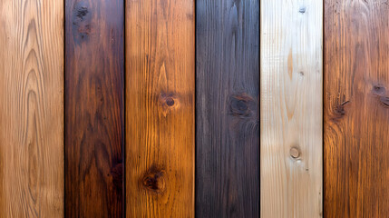 Fototapeta premium Wood stain color samples, vertical planks, texture background, home improvement