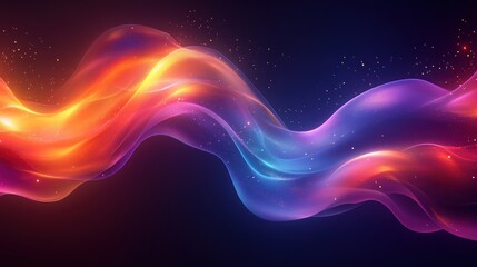 Obraz premium Abstract glowing waves in dark space