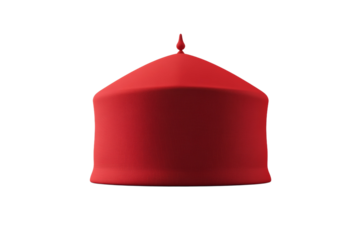 Red hat with a red band, isolated
