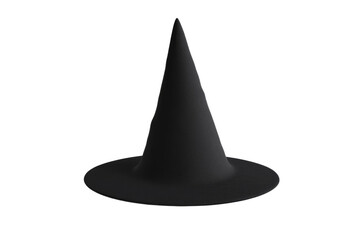 Fototapeta premium Black hat with a pointed top, isolated