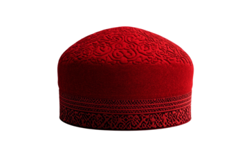 Red hat with a pattern on it, isolated