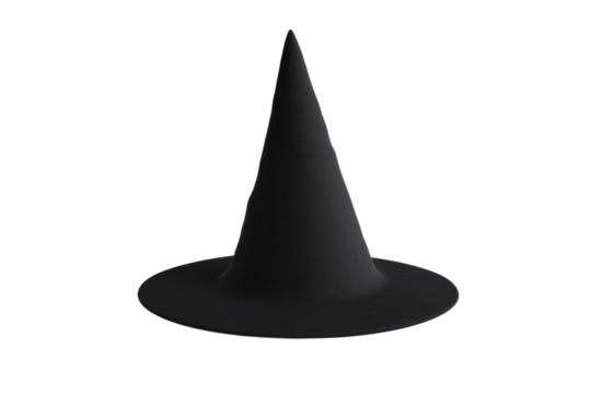 Black hat with a pointed top, isolated