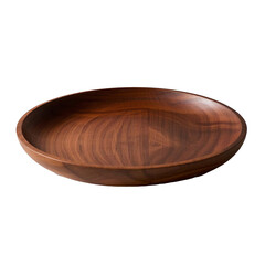 wooden plate on white background 