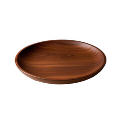 wooden plate on white background 