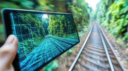 Augmented Reality Train Journey Through Lush Forest