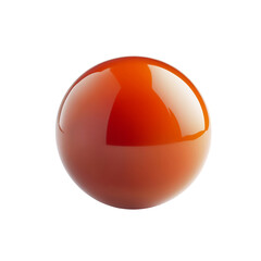 A Smooth Carnelian Stone in Deep Orange Isolated on Transparent Background