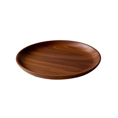 wooden plate on white background 