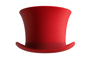 Red hat with a red brim and a red band, isolated