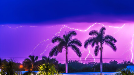 Naklejka premium Electric Storm: Purple & Blue