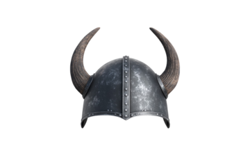 Viking helmet with horns on it, isolated