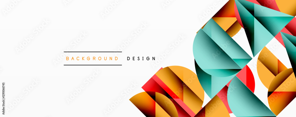 Wall mural minimal geometric abstract background. circle square and triangle design