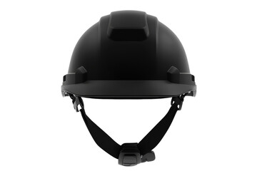 Fototapeta premium Black helmet with a visor and a strap, isolated