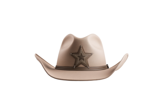 Cowboy hat with a star on it, isolated