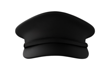 Black hat with a white band, isolated