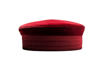 Red hat with a red band, isolated