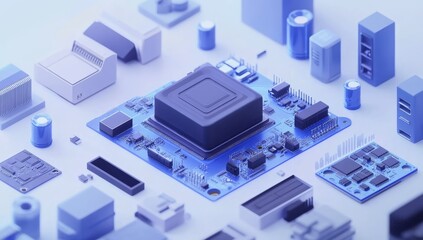 Fototapeta premium Modern Circuit Board Components