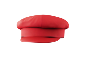 Red hat with a white rim, isolated